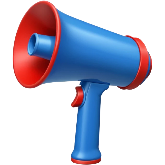 Megaphone in blue (#00A3E0) and red (#F9423A)  emoji