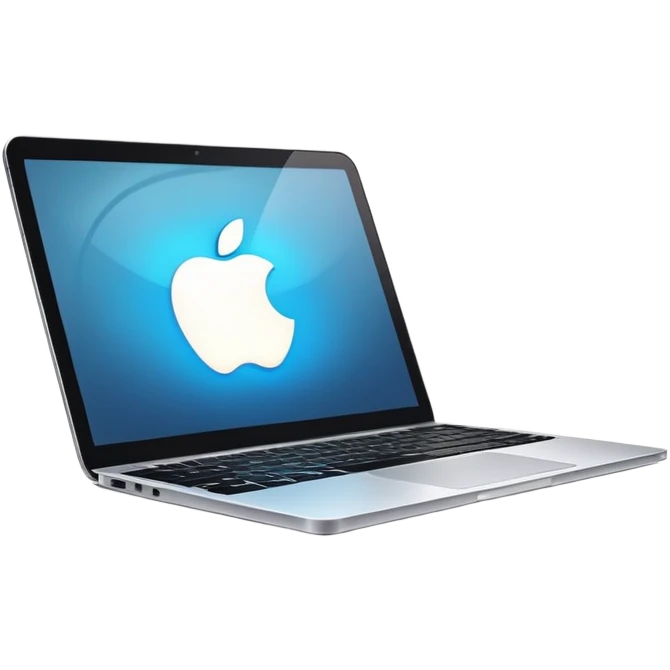 A modern laptop with a glowing screen and sleek aluminum body emoji