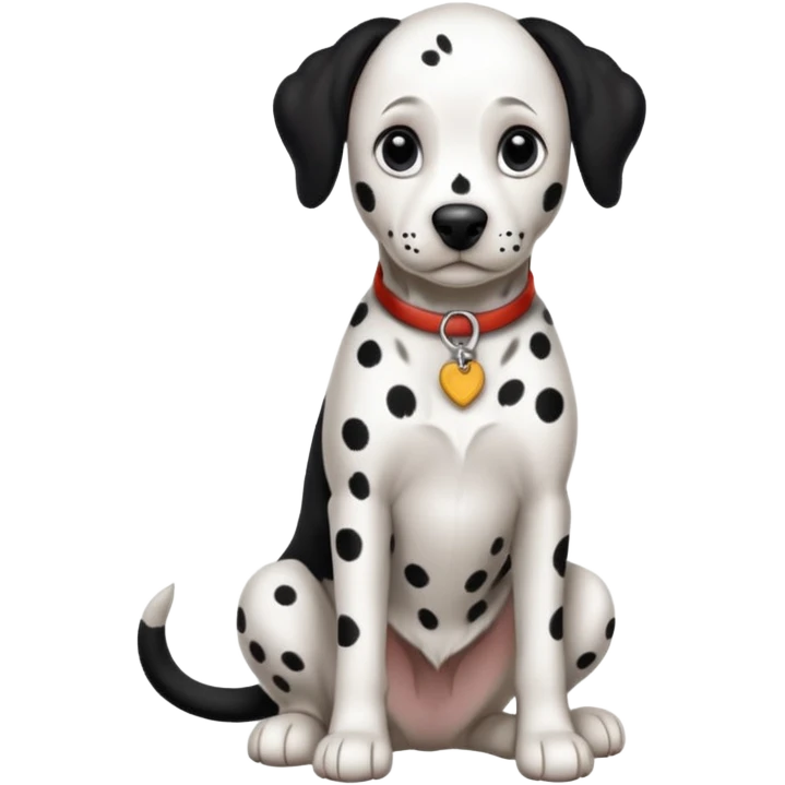 Chien dalmatien assis et debout.  emoji