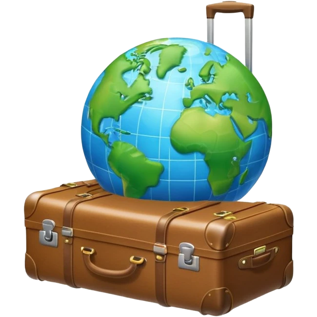 world emoji with luggage bag  emoji