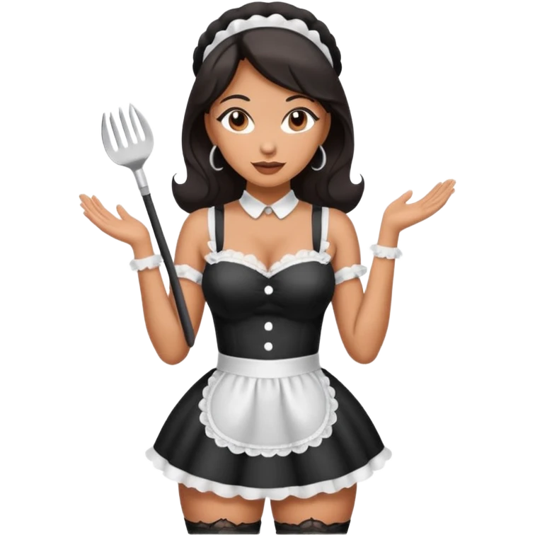 Sexy Latina maid showing off her fat ass and body in some sexy maid lingerie emoji