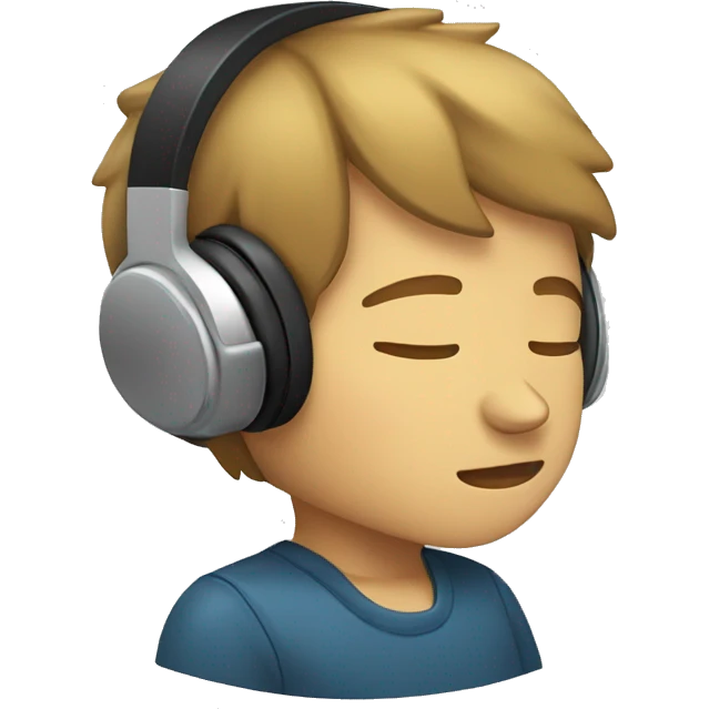 programmer boy wearing headphone and sleeping emoji
