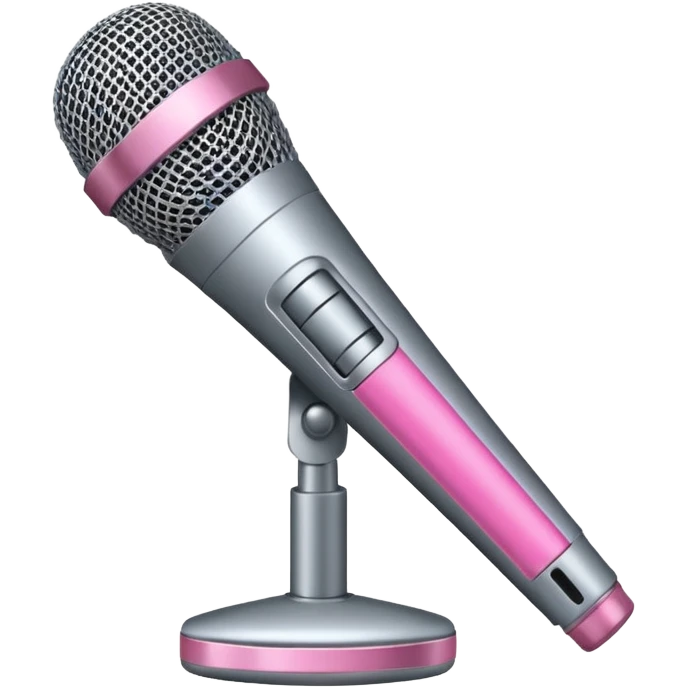 microphone with pink strip on bottom emoji
