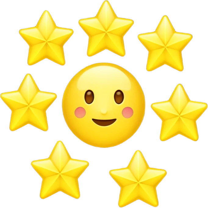 Yellow stars 3d emoji