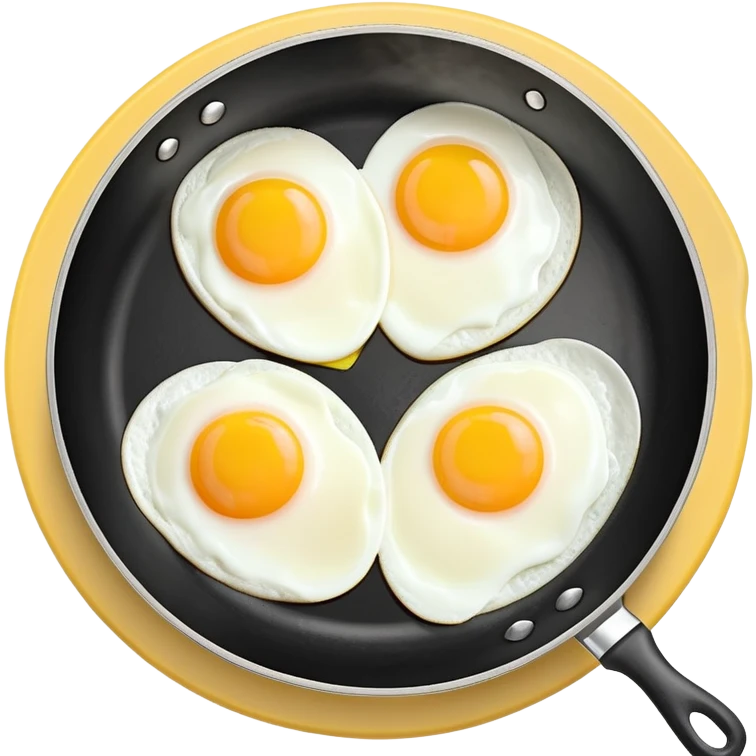 cooking pan with two heart-shaped eggs emoji