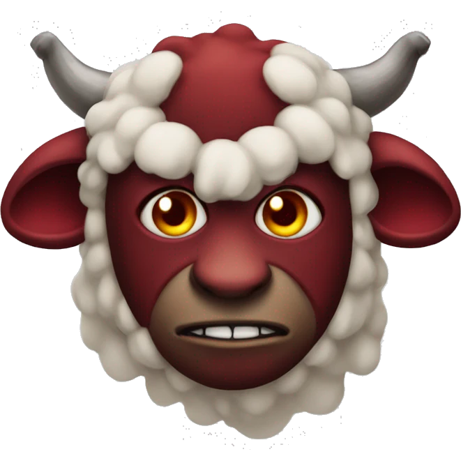 devil in sheep's clothing and dark red face emoji
