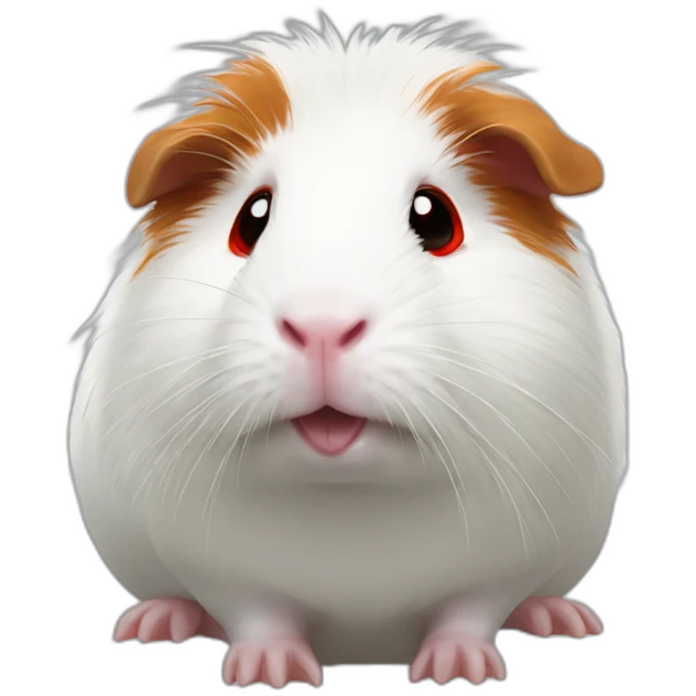 Mr sparkles a white red eye scary guinea pig emoji