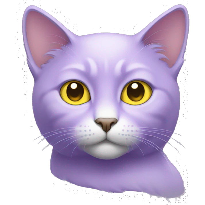 Light purple cat with yellow eyes and no white fur emoji