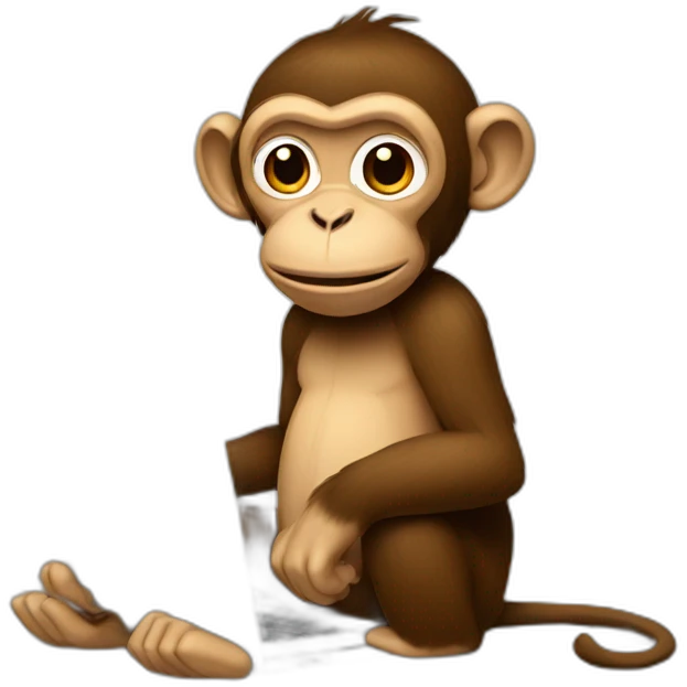 monkey with mac laptop emoji