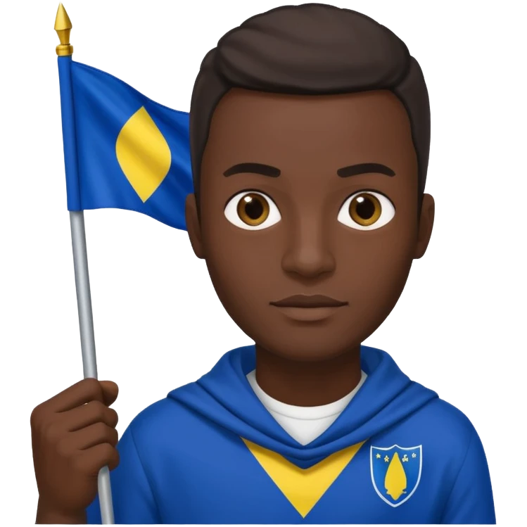 Black man holding bosnia flag emoji