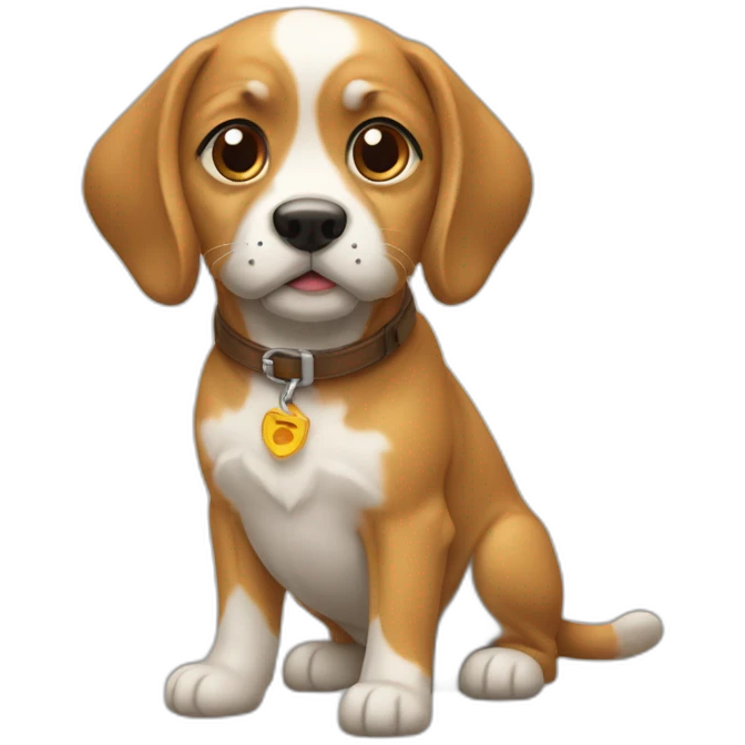 Chat sur un chien emoji