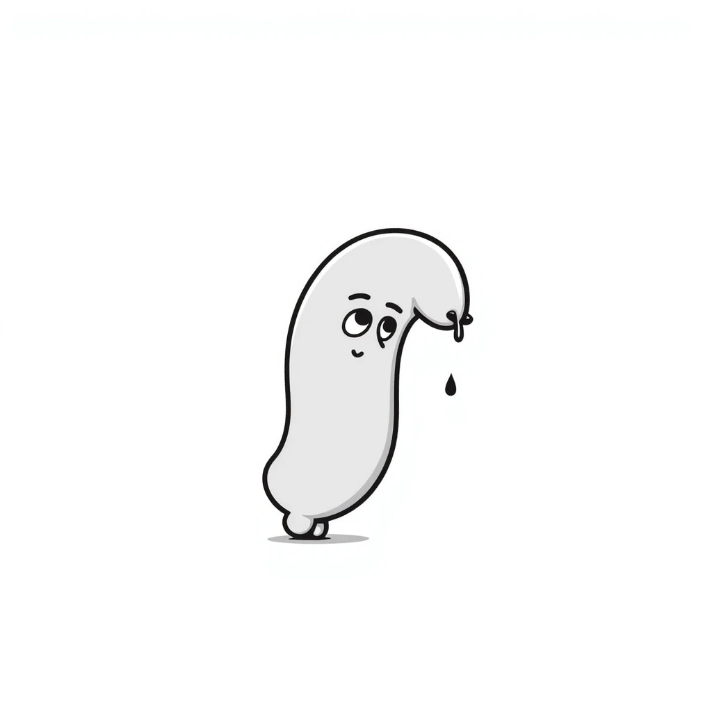 sausage with a sad face emoji