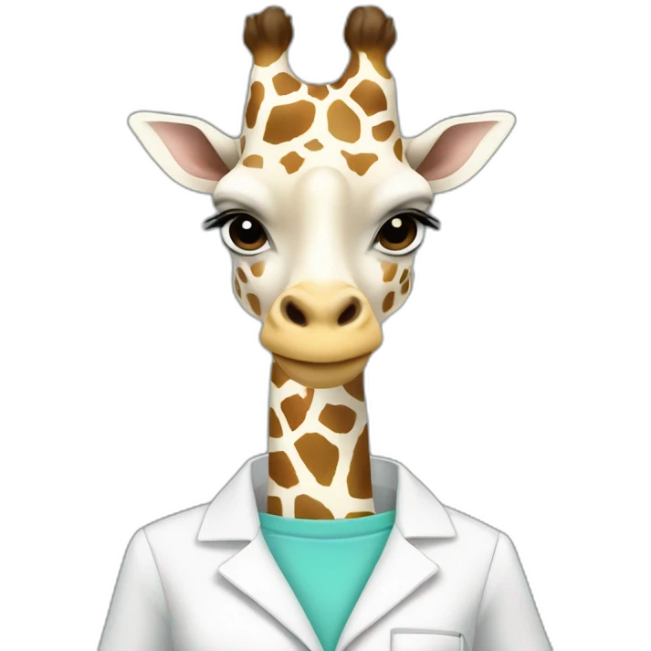white clothed giraffe holding a smartphone and a ruler in her hands  emoji