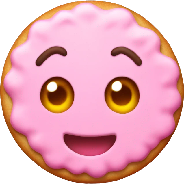 Cute pink christmas cookie emoji