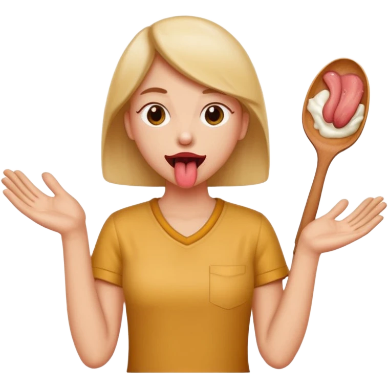 tongue out with hands on the side like they are scopping for something emoji