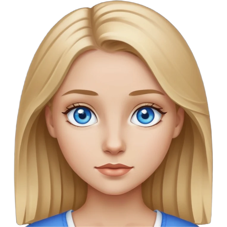 Chica rubia oscuro con ojos azules  emoji