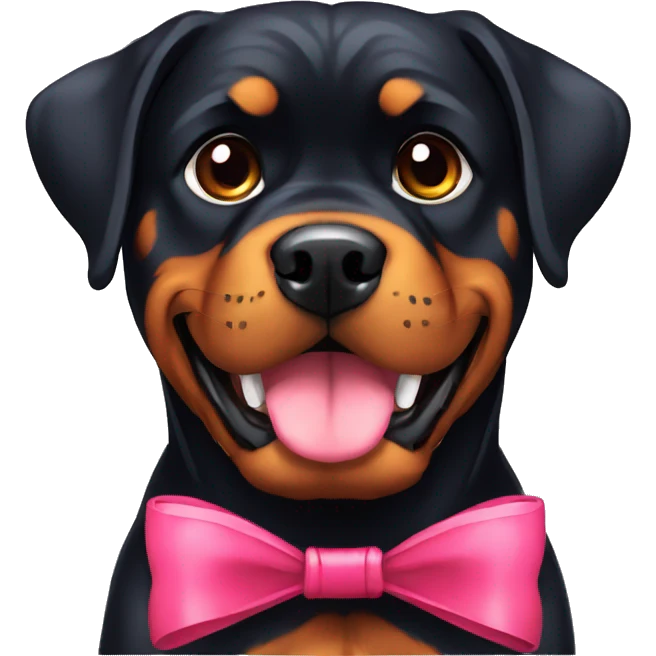 rottweiler with bow emoji
