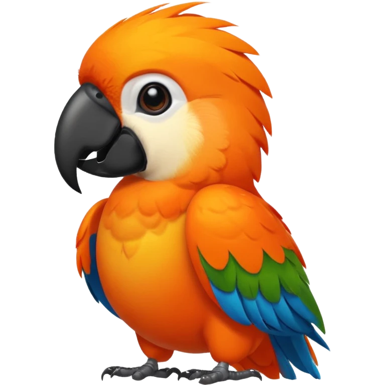 An orange parrot with a black collar emoji