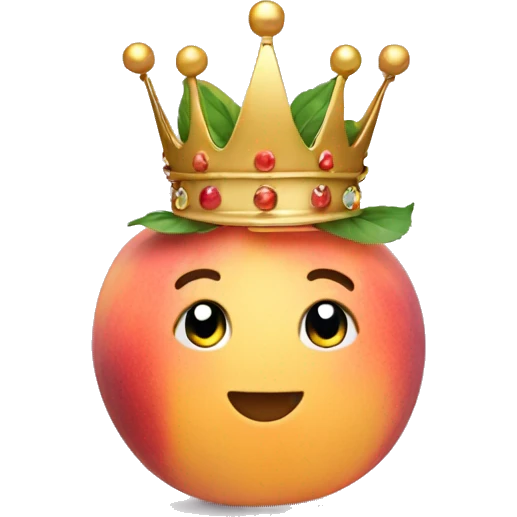 peach with crown on head emoji