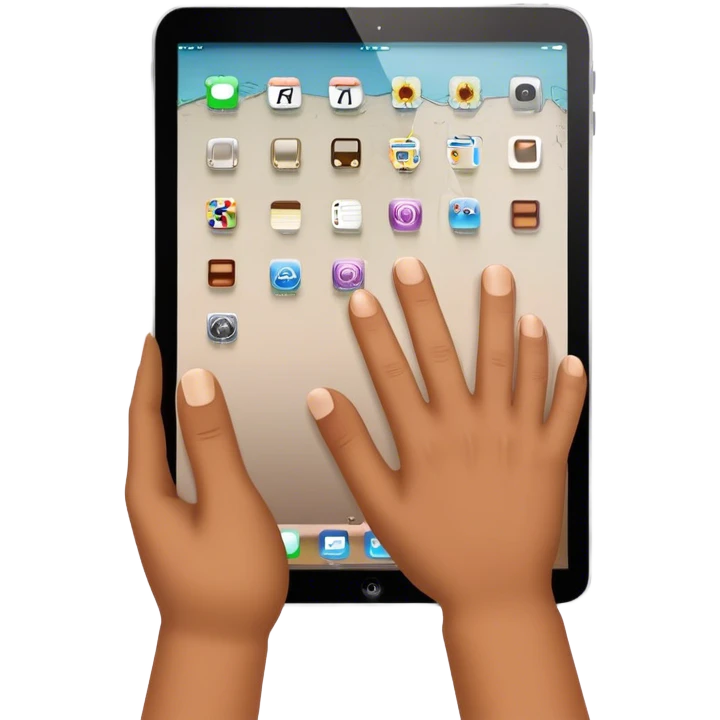 hand with ipad emoji