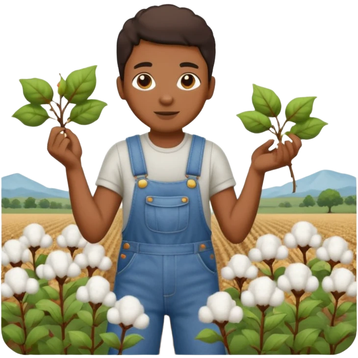 Black person picking cotton in a field emoji