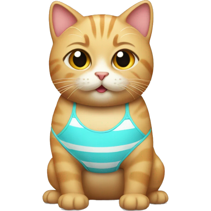 cat wearing a bathing suit emoji