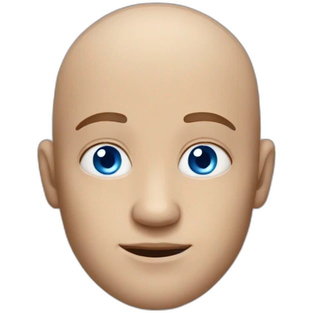 A man without hairs and with blue eyes  emoji