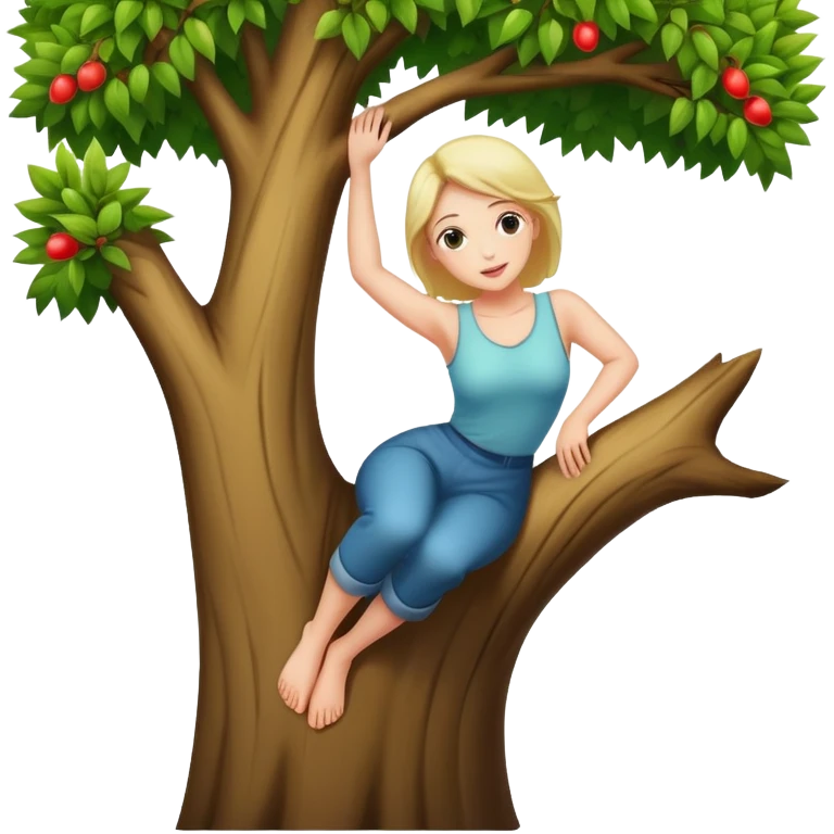 woman sticking back out from tree emoji