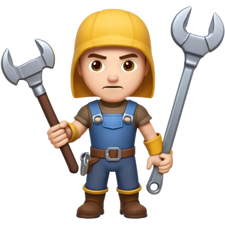 A Mechanic Wrench In A Clash Of Clans and medival Aesthetic not human emoji