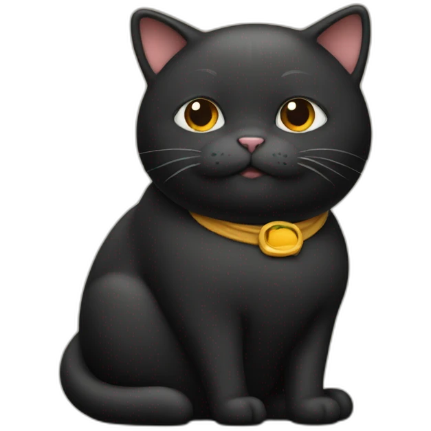 black fat cat emoji