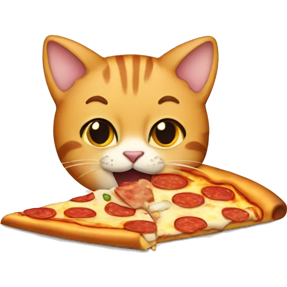 cat eating pizza emoji
