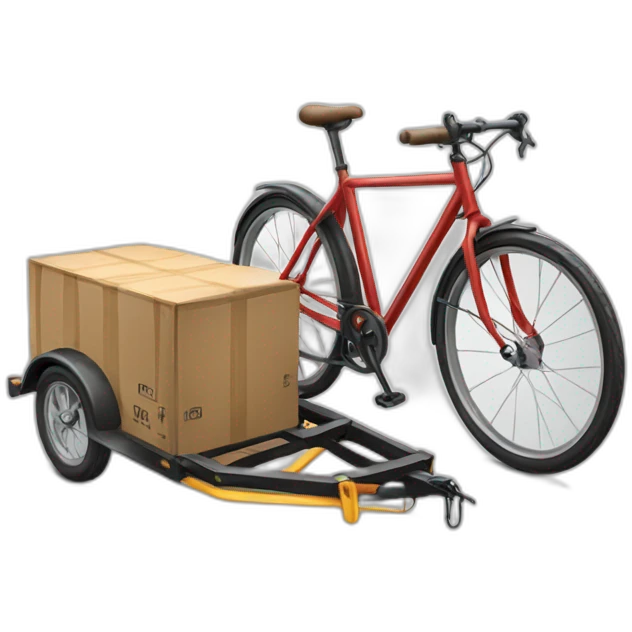 A bicicle with a cargo trailer emoji