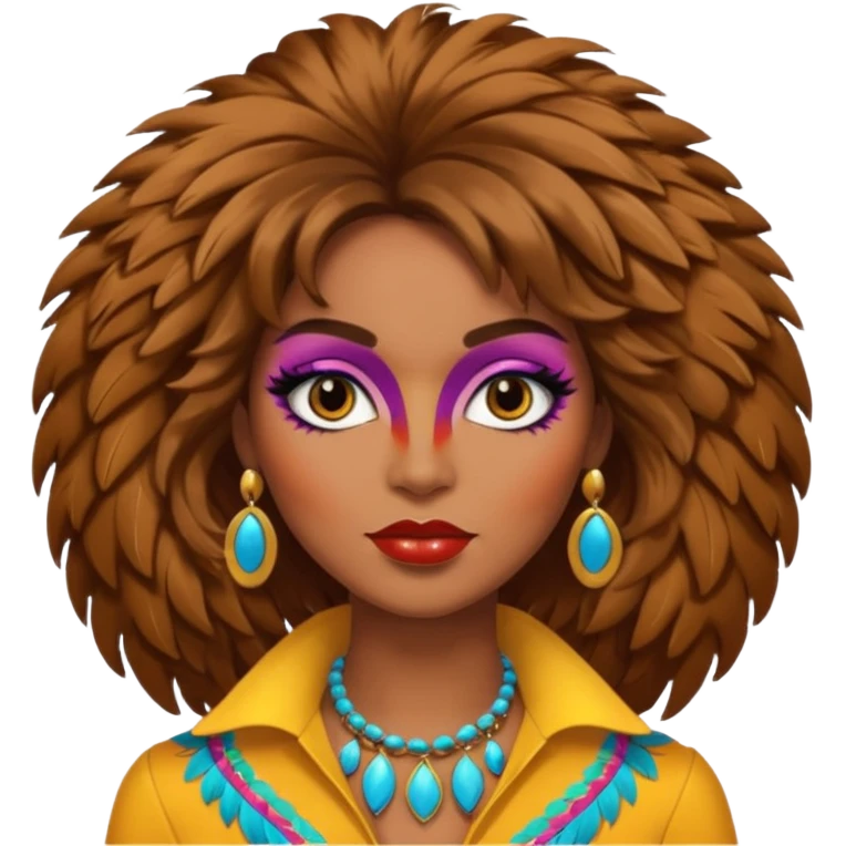 Retro 70s woman face emoji