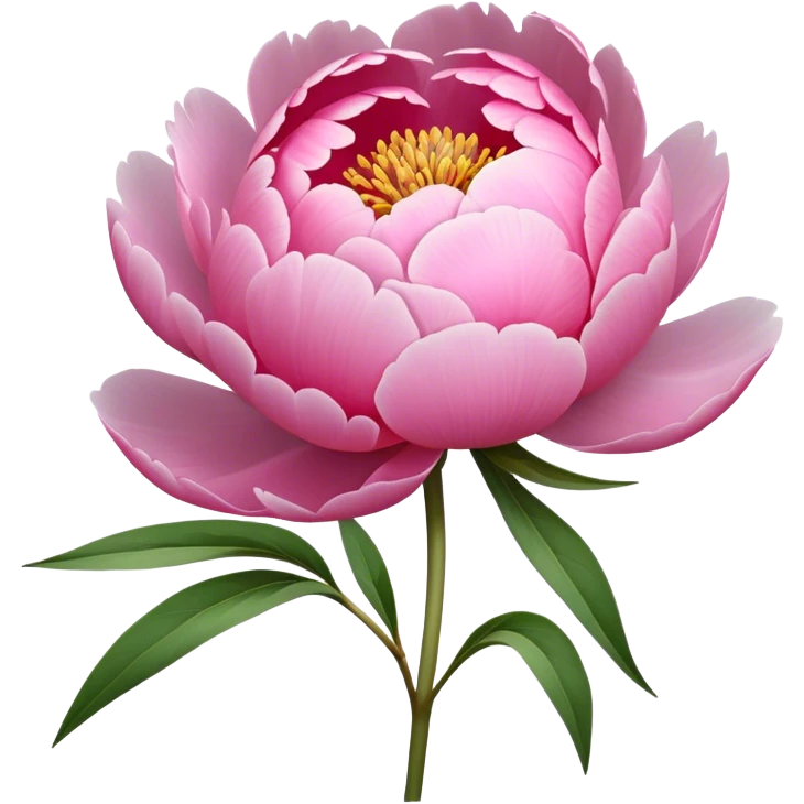 single pink Peony, straight stem emoji