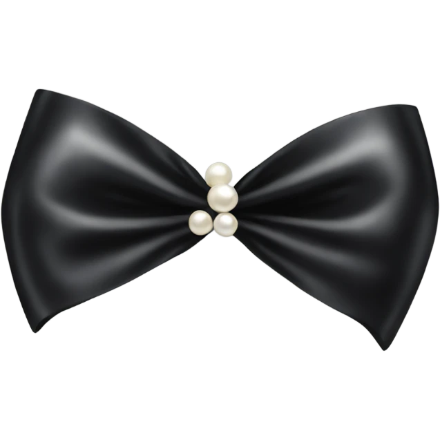 black silk bow with pearls emoji