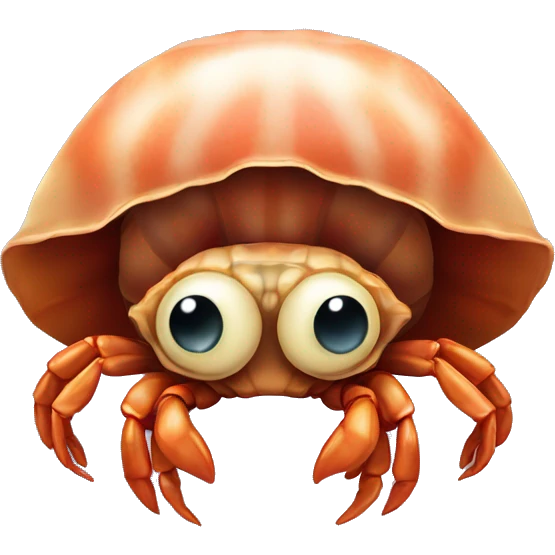 cute little hermit crab with eyes emoji