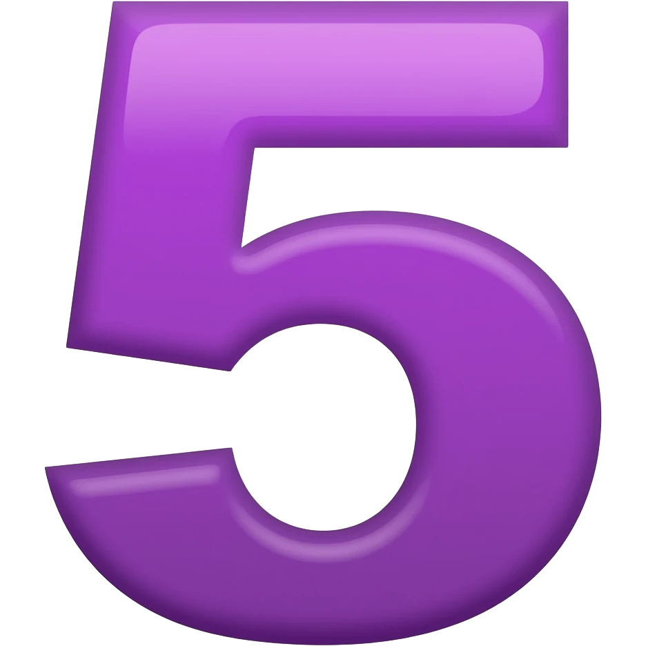 number 5 in purple emoji