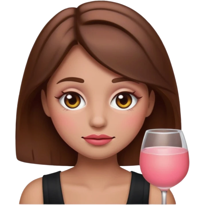 “Emoji girl, drunk blush makeup, brown hair emoji
