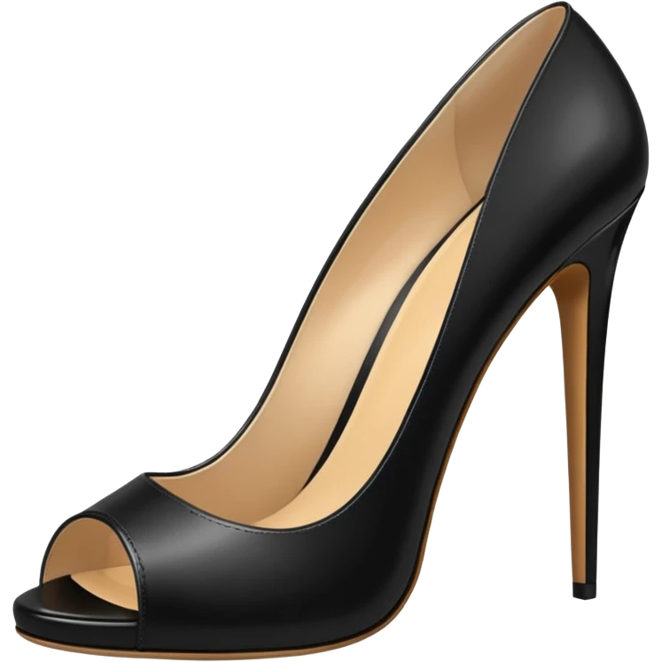 open toe black high heels emoji