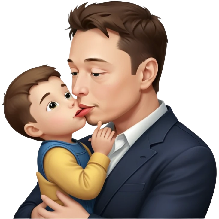 Elon kissing a child emoji