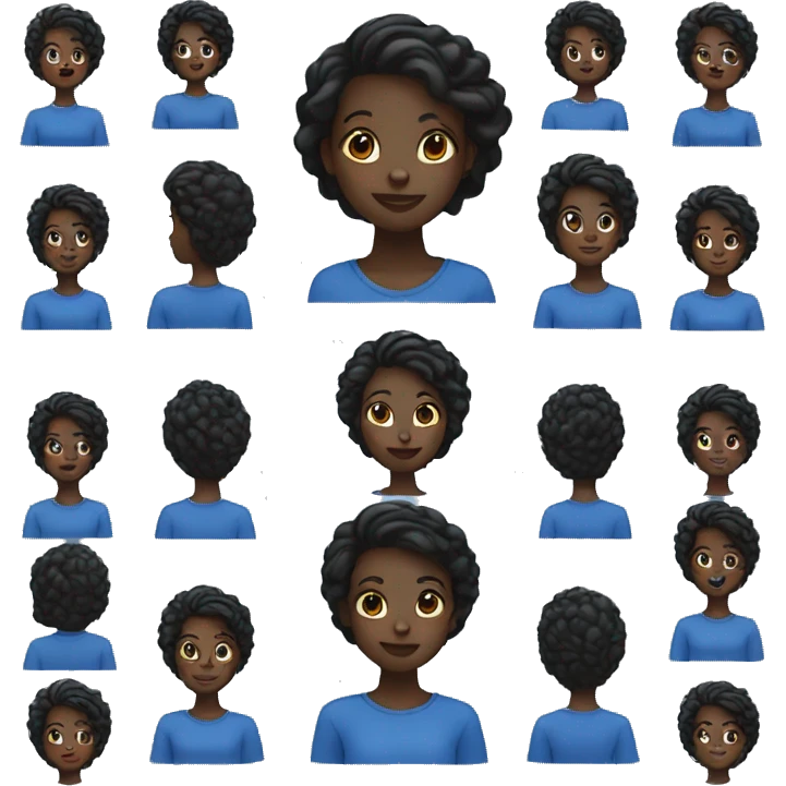 darkskin girl twist blue shirt emoji