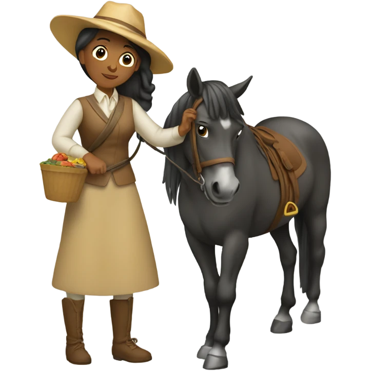 Mujer montando caballo emoji