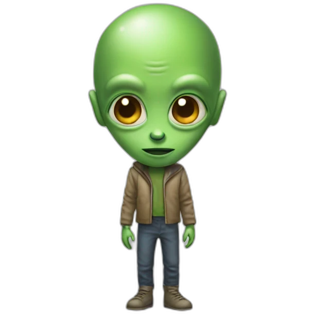 alien pretending to be human emoji