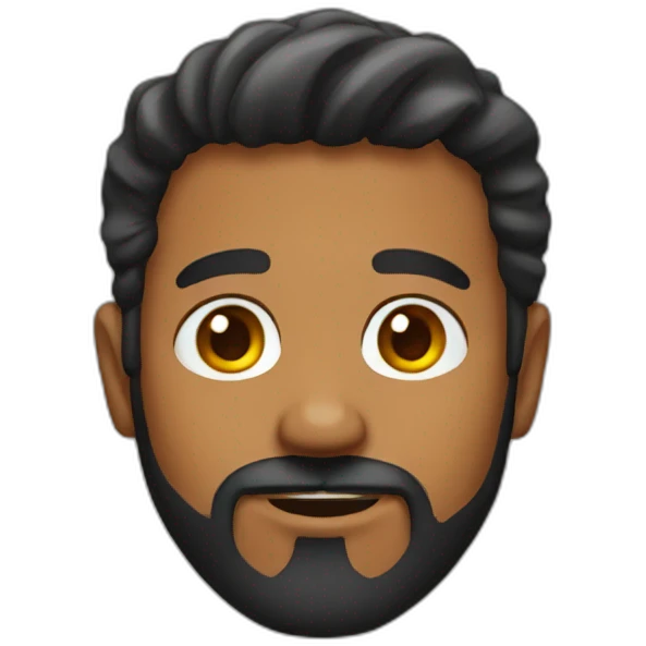Brown man small beard emoji