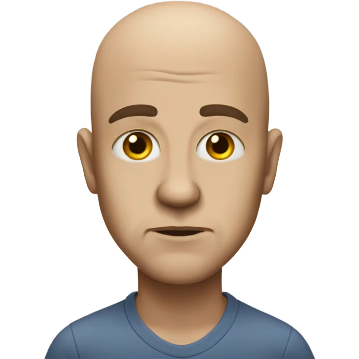 Unamused bald man  emoji