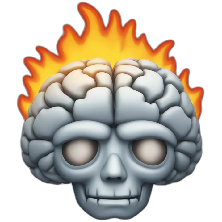 brain with fire in the background emoji