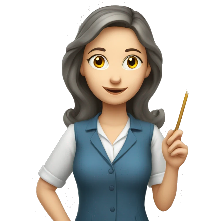A Ukrainian female teacher holds a magic wand in her hand emoji