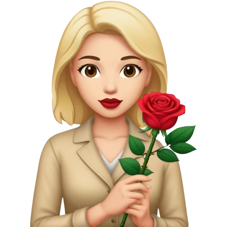 woman with rose emoji