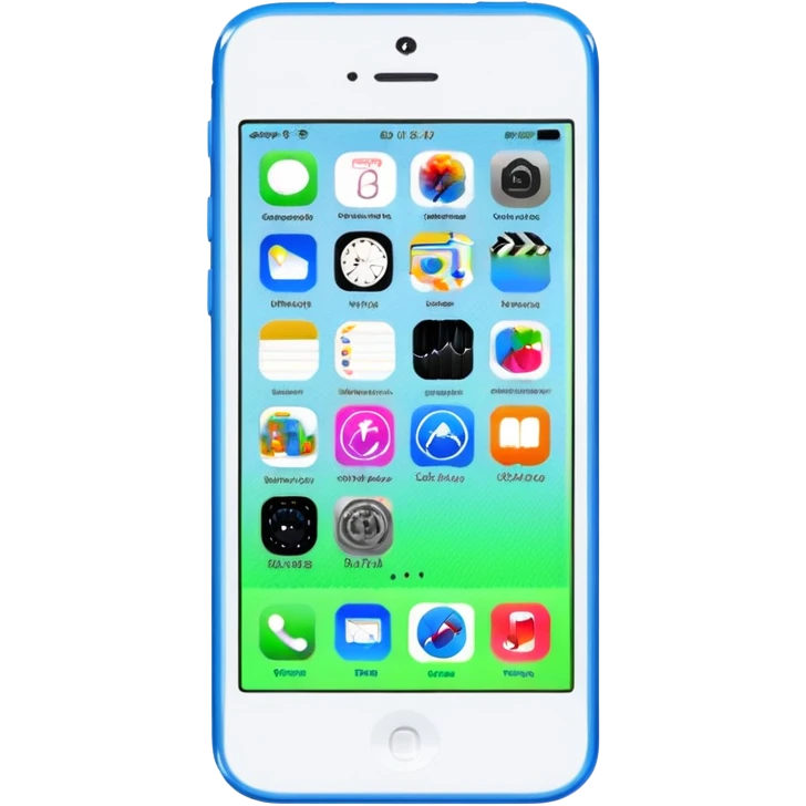 iPhone 5C on iOS 7, app icons, data and Wi-Fi emoji