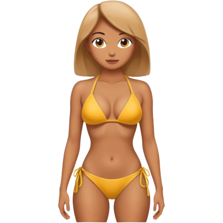 Ragazza sexy con grandissimo fondo schiena da dietro in bikini strettissimo in cui si vede tutto il corpo emoji